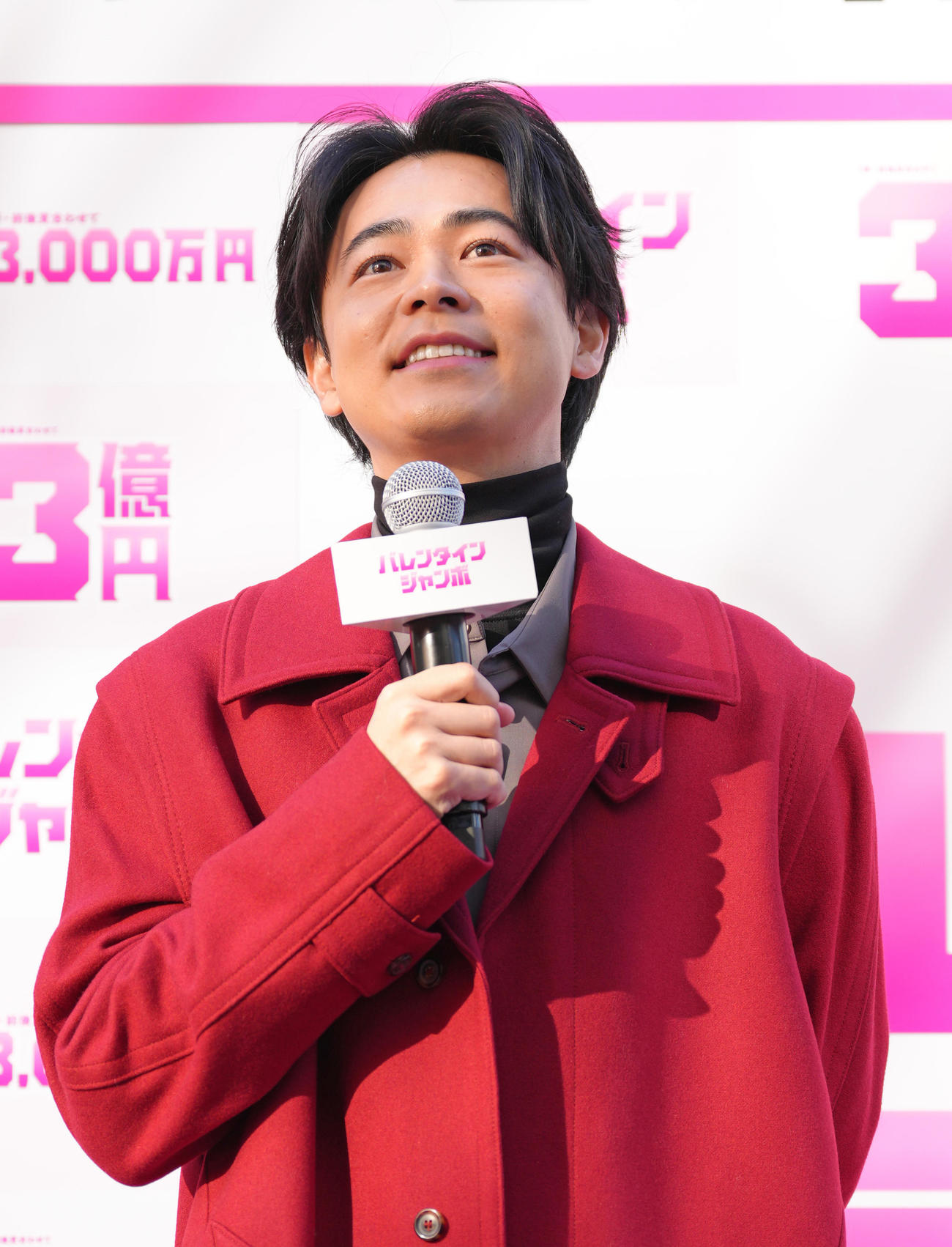 イベントに登場し、笑顔を見せる成田凌（撮影・足立雅史）