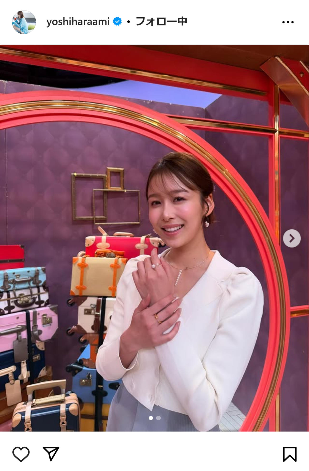 良原安美アナのインスタグラムから