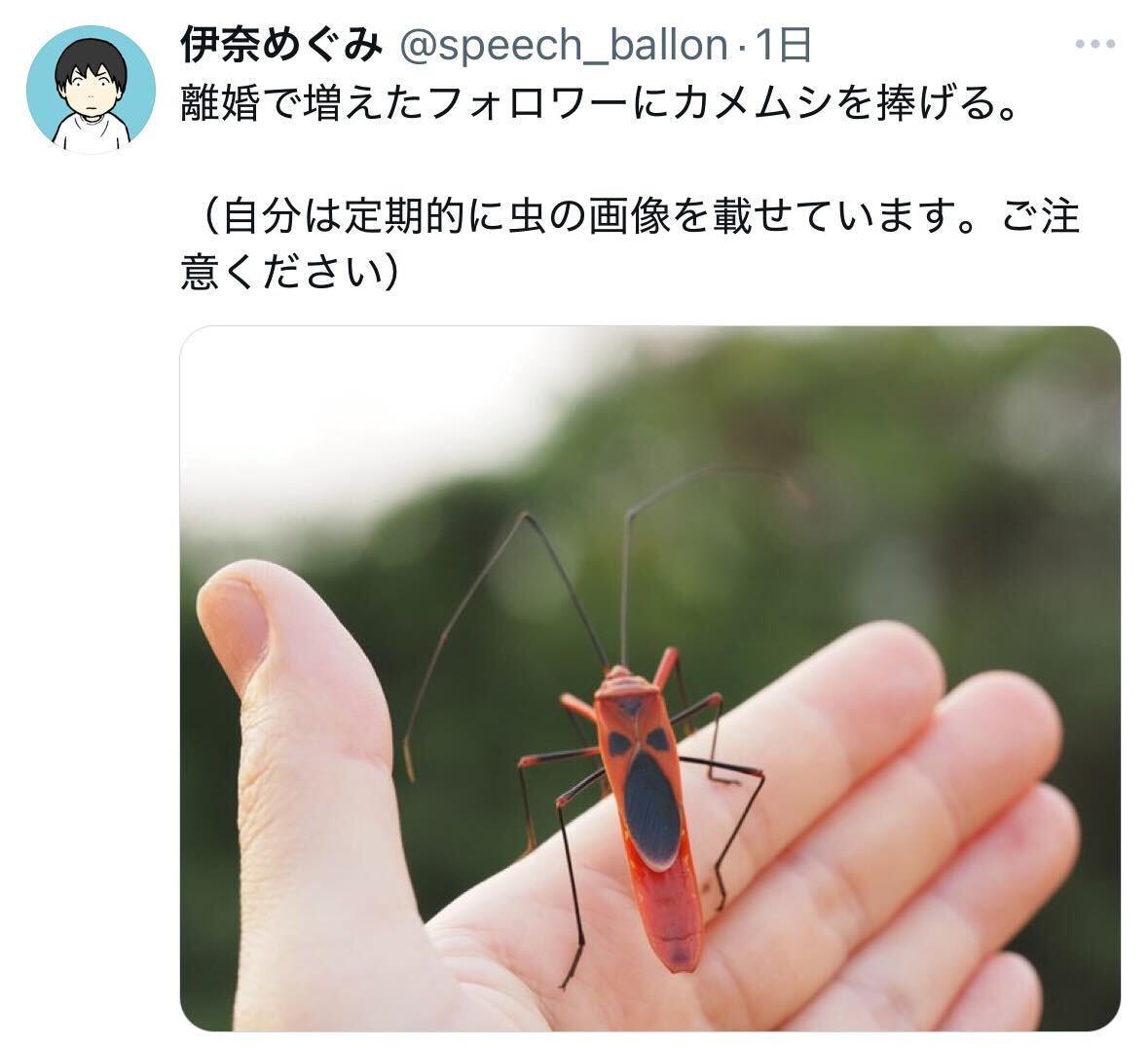 伊奈めぐみ氏のＸから