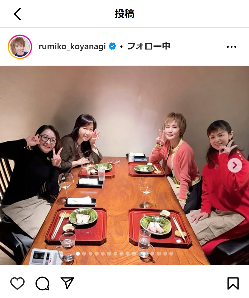 小柳ルミ子のインスタグラムから