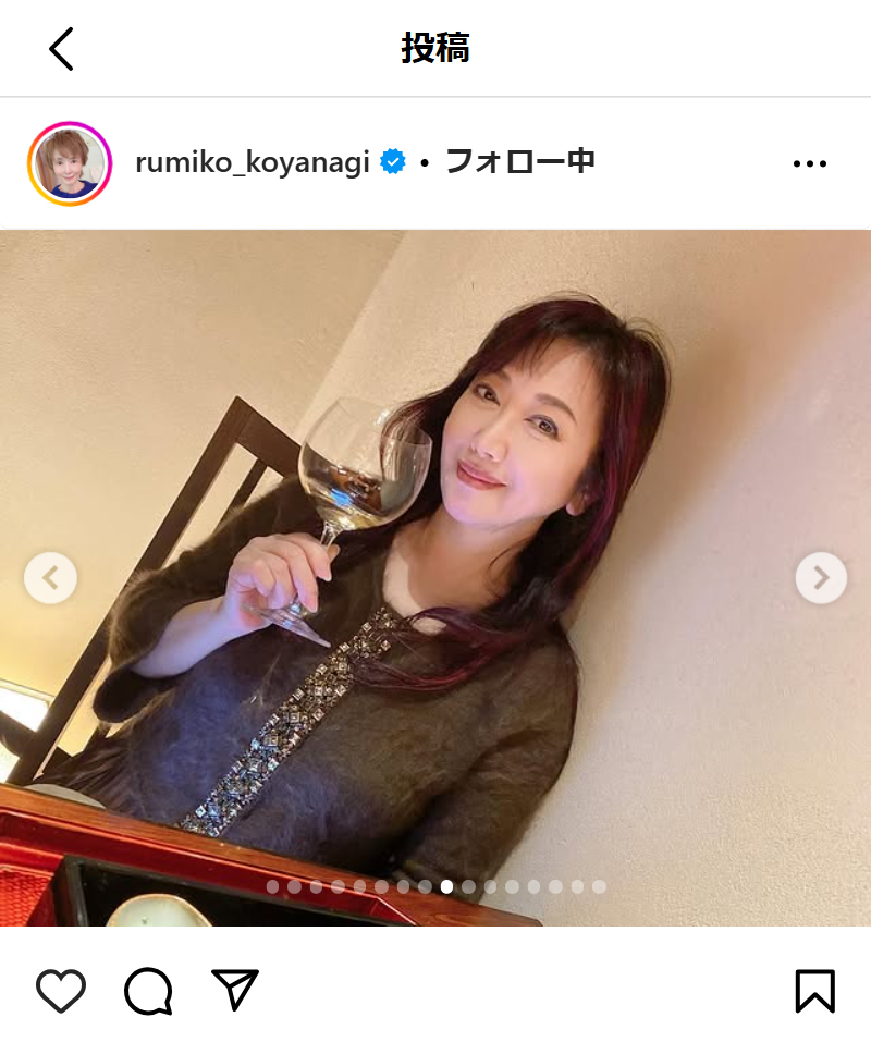 小柳ルミ子のインスタグラムから