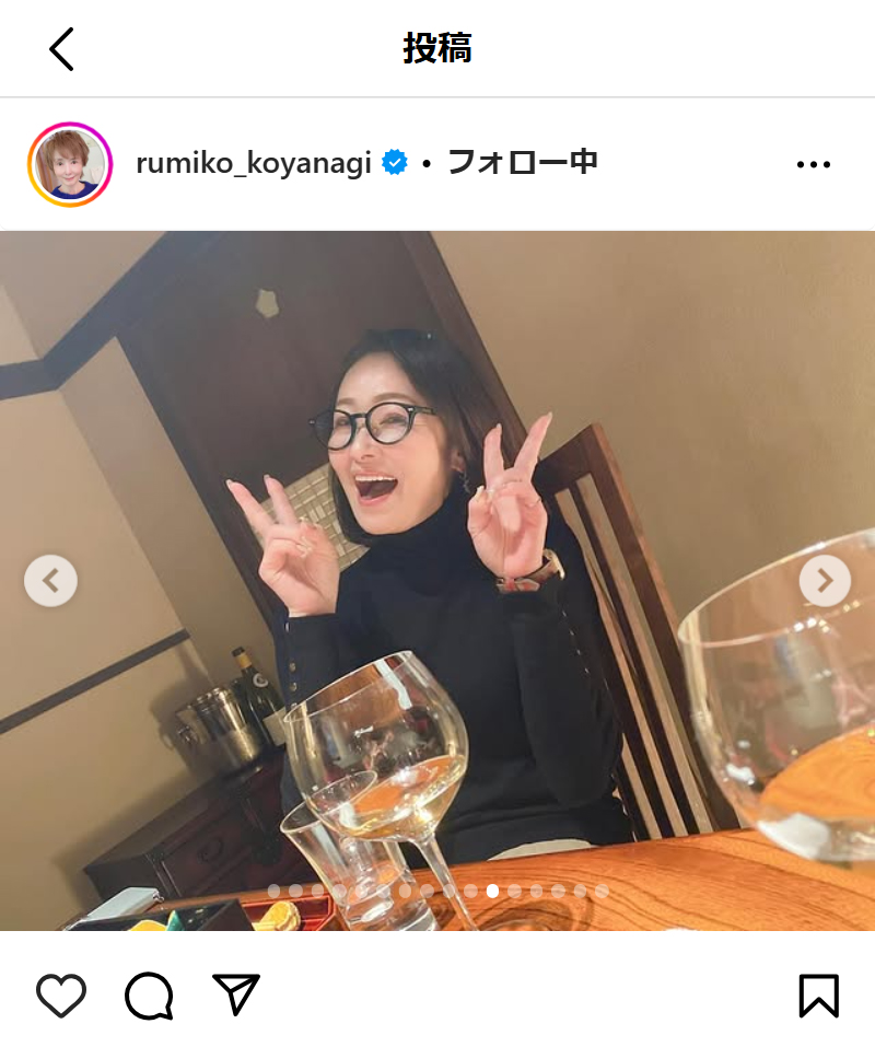 小柳ルミ子のインスタグラムから