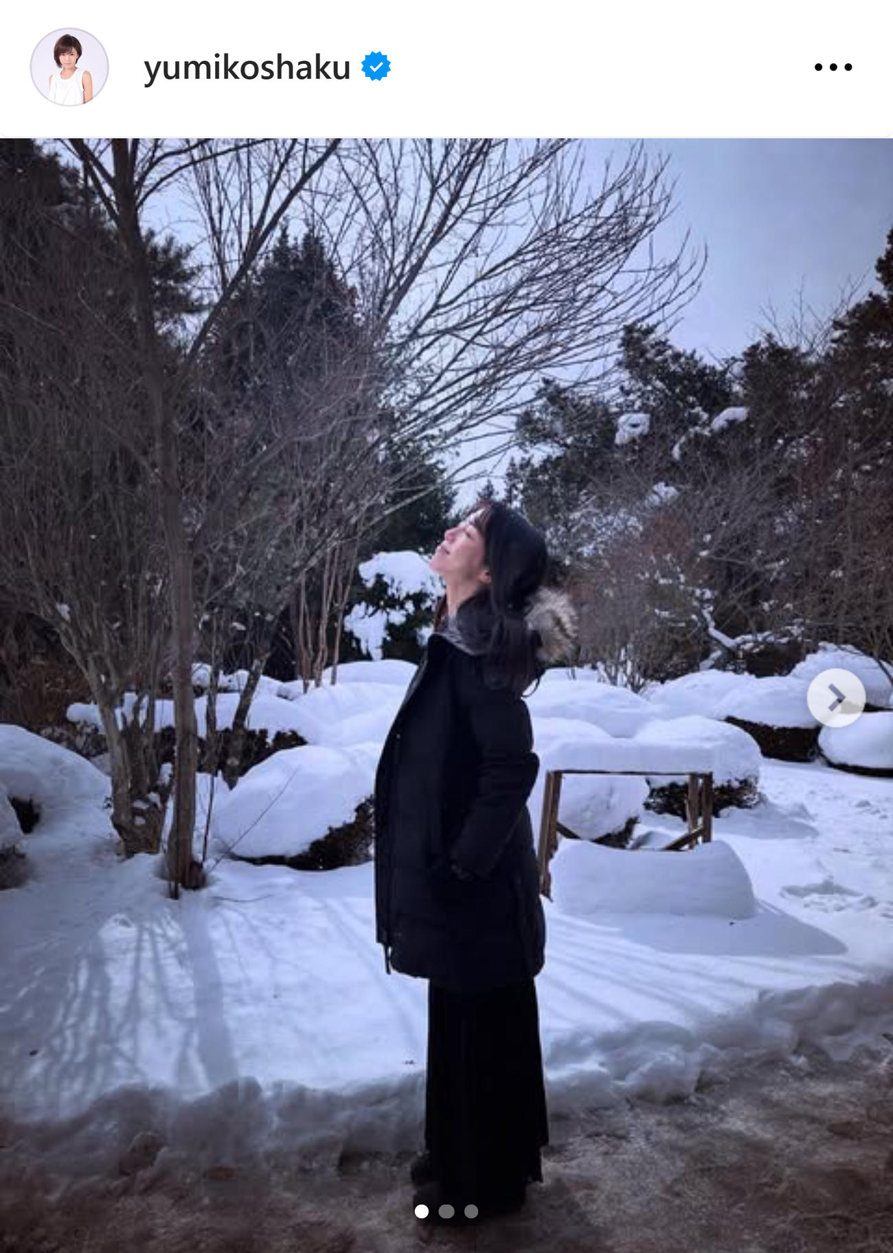 釈由美子のインスタグラムから