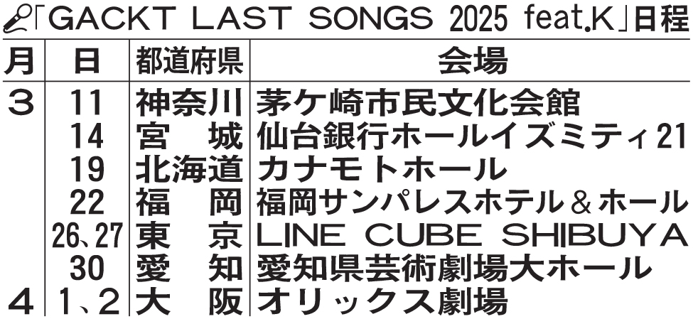 全国ツアー日程