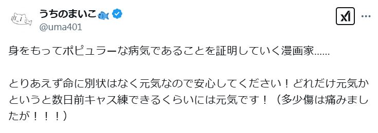 うちのまいこ氏のXから