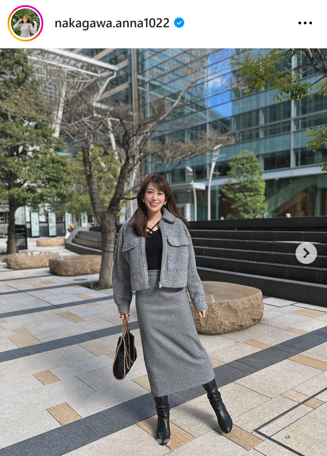 NHK中川安奈アナのインスタグラムから