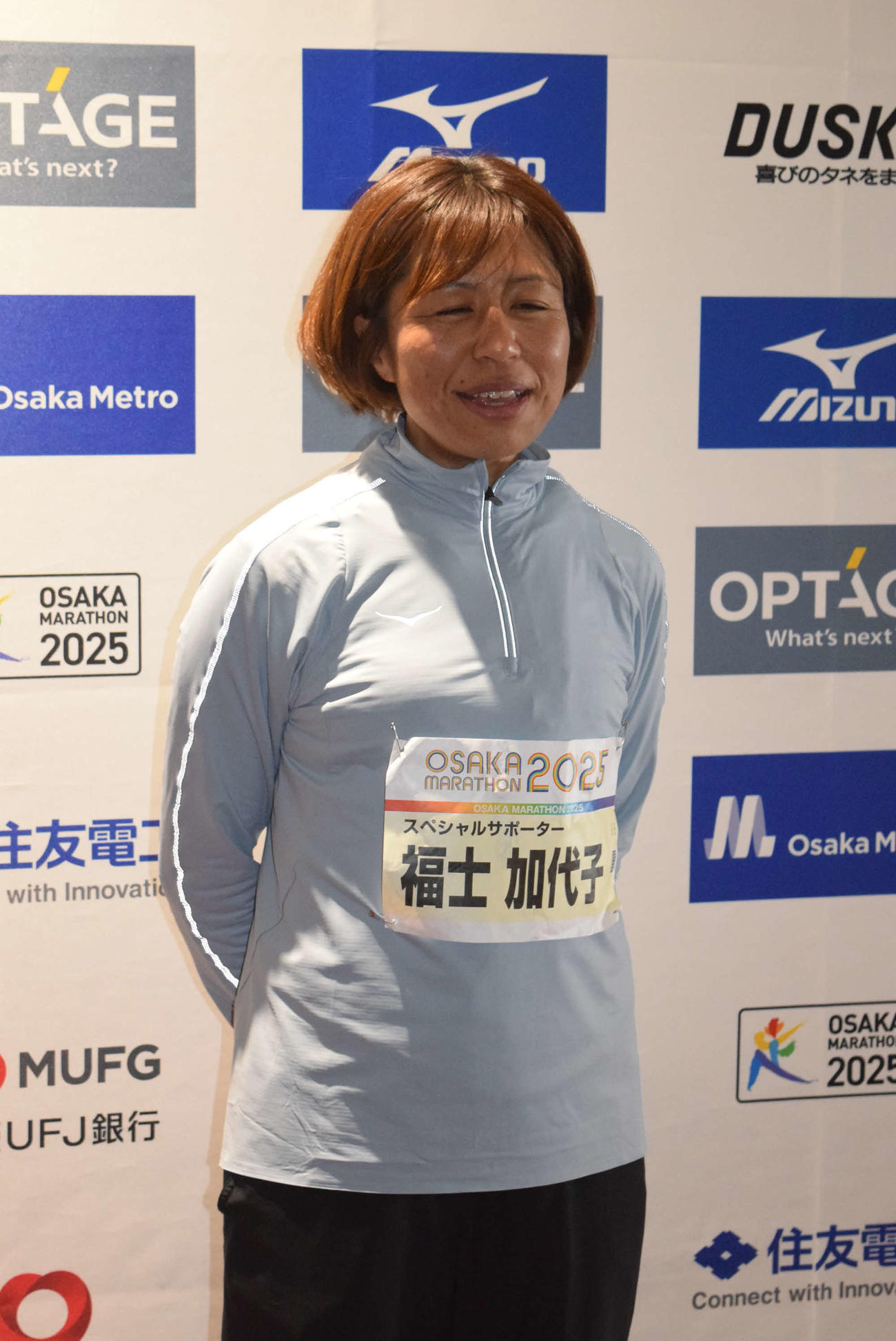 大阪マラソンに参加した福士加代子（撮影・阪口孝志）