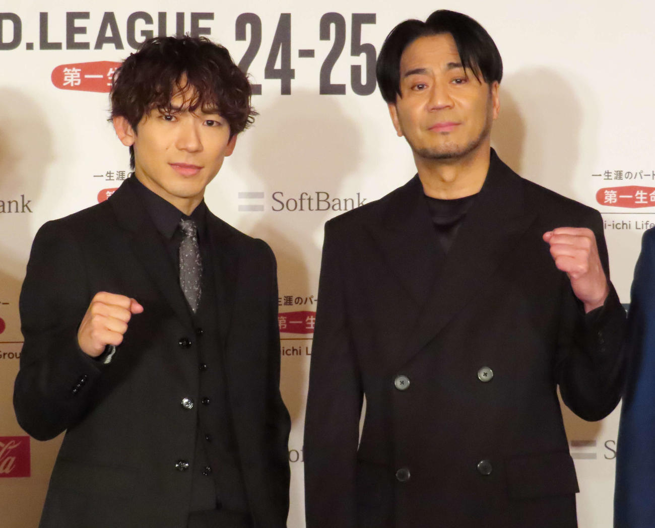 「D．LEAGUE 25－26」プレスカンファレンスに出席したEXILE NAOTO（左）とEXILE HIRO