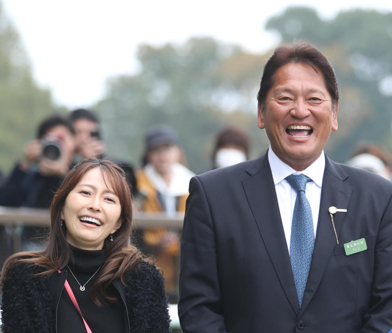 榎本加奈子さん（左）と佐々木主浩氏（2024年撮影）
