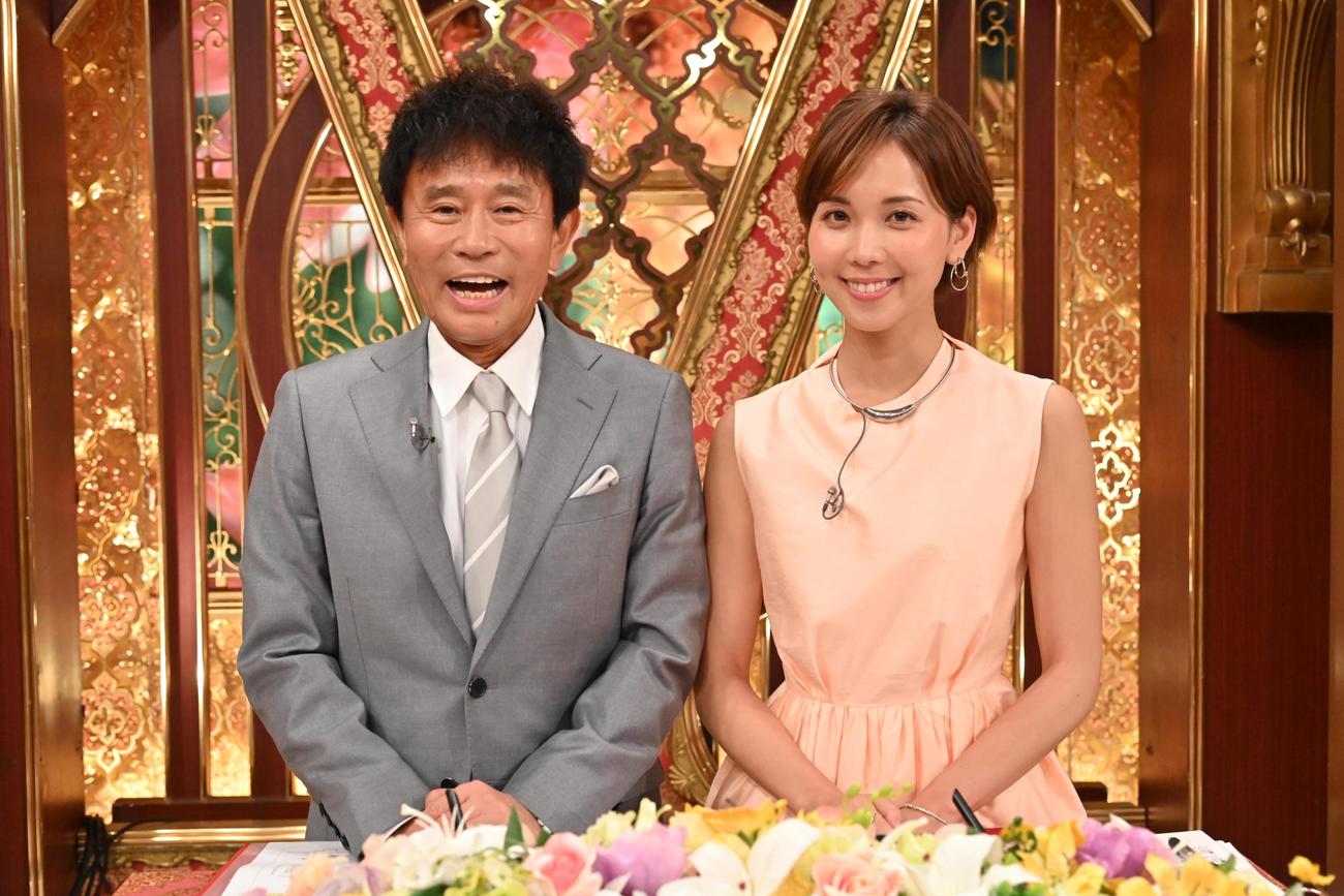 「芸能人格付けチェックBASIC　春の3時間スペシャル」でMCを務める浜田雅功（左）と、ヒロド歩美（C）ABCテレビ