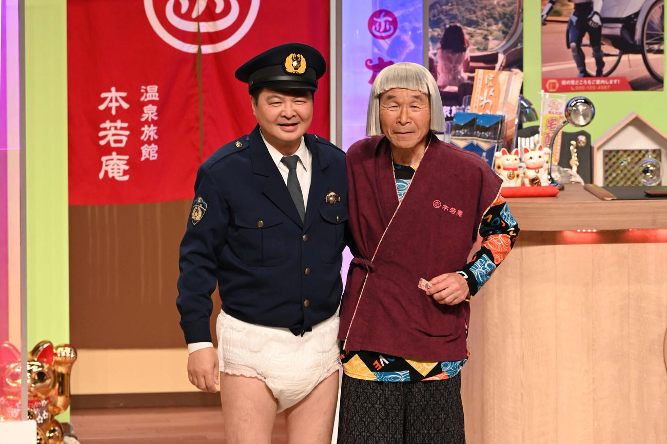 「大阪ほんわかテレビ」の公開収録に出演した月亭方正（左）と間寛平