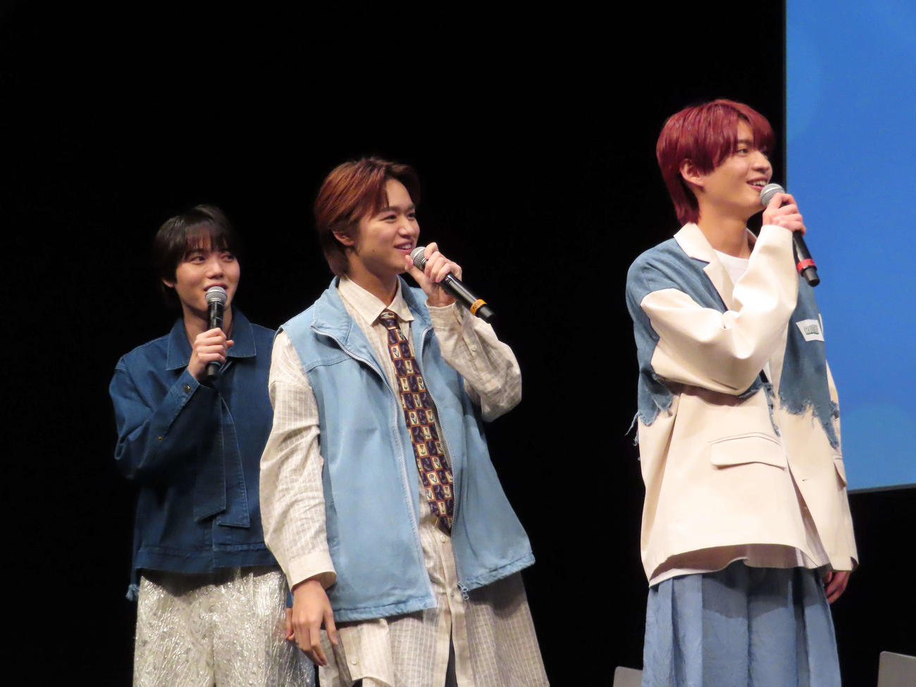 「熱愛プリンス」1話先行上映＆トークイベントに出席した原因は自分にある。の3人。左から小泉光咲、大倉空人、杢代和人