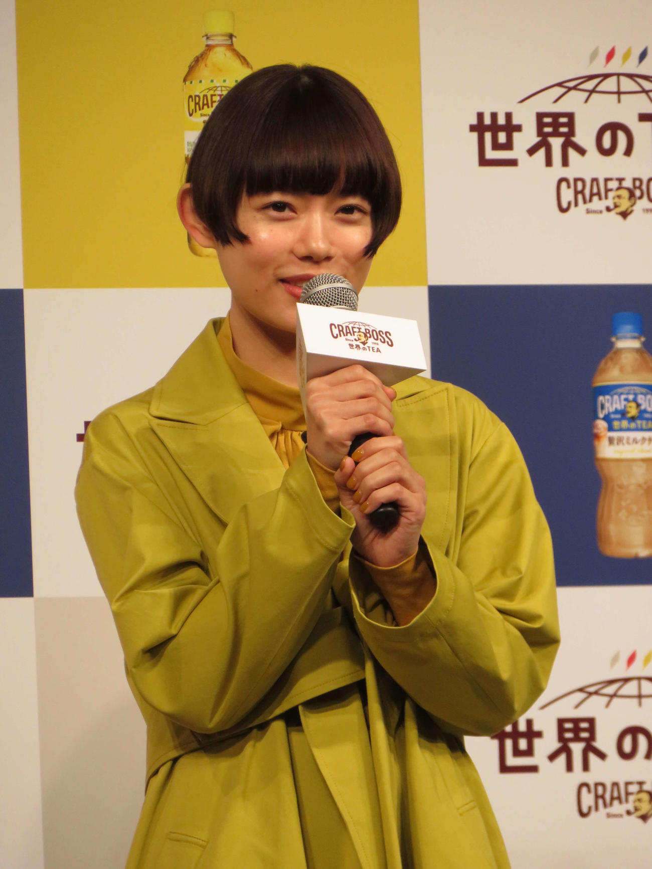 サントリー「クラフトボス　世界のTEA」新商品＆新CM発表会に出席した杉咲花（撮影・村上幸将）