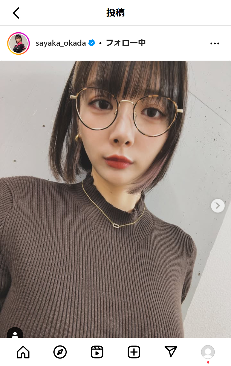 岡田紗佳のインスタグラムから