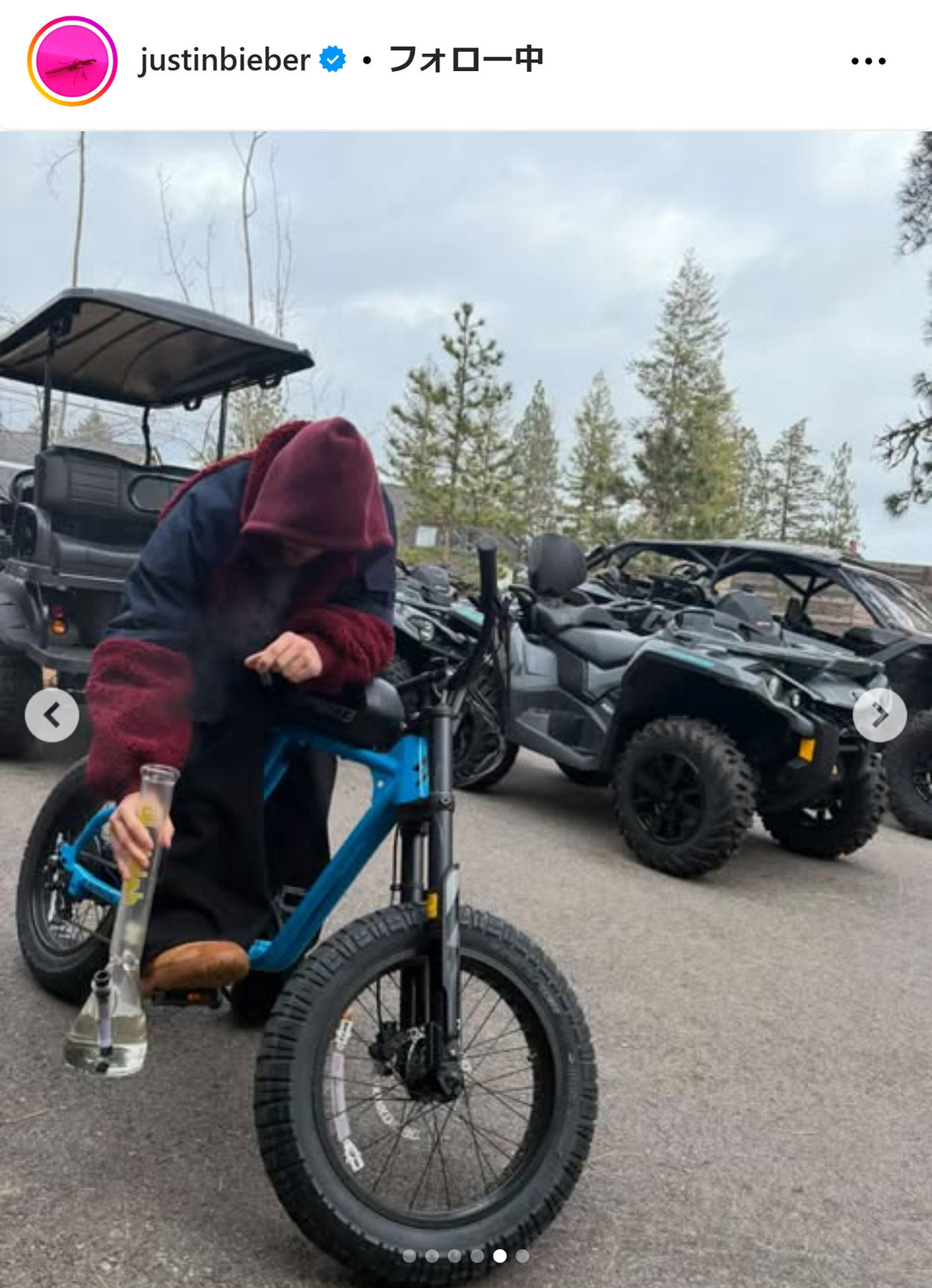 ジャスティン・ビーバーのインスタグラムから