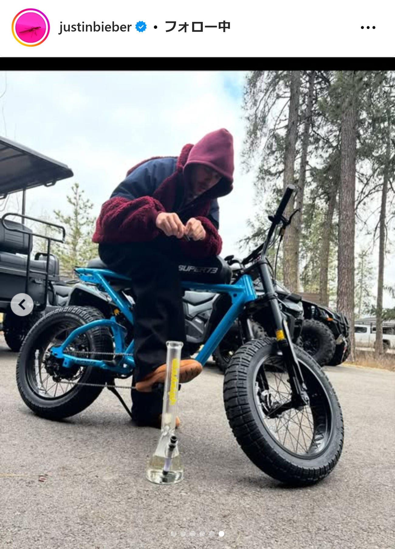 ジャスティン・ビーバーのインスタグラムから