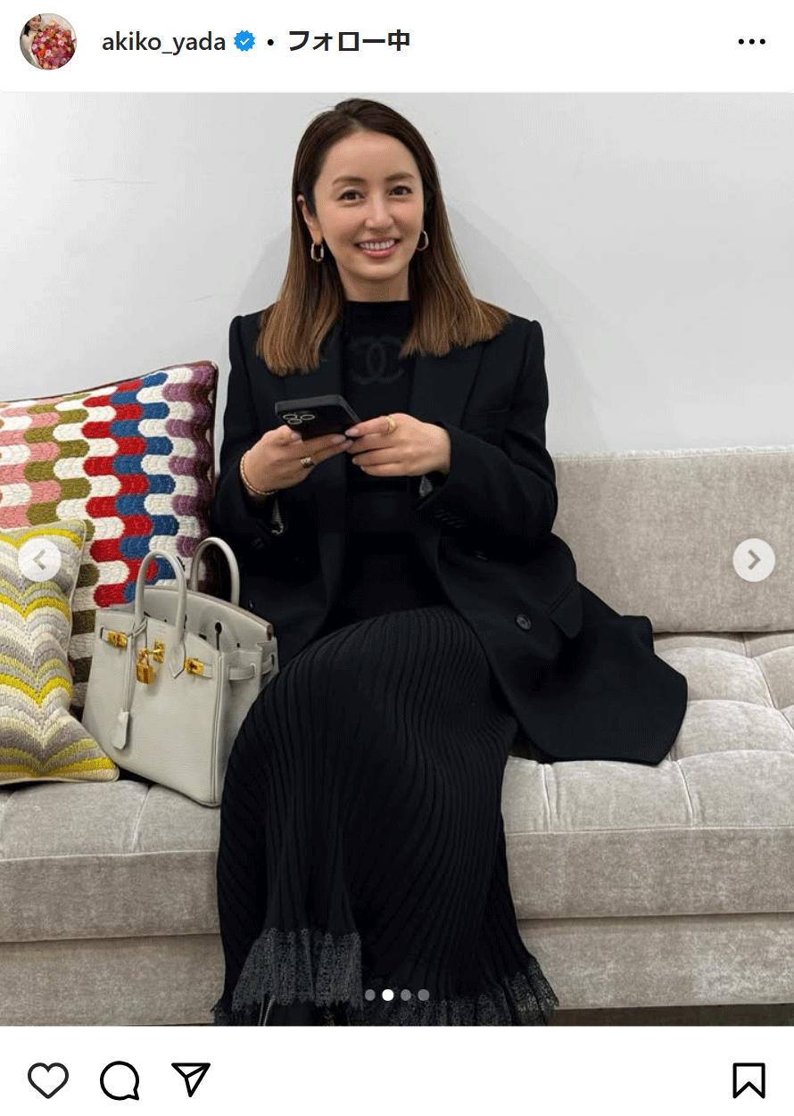 矢田亜希子のインスタグラムから