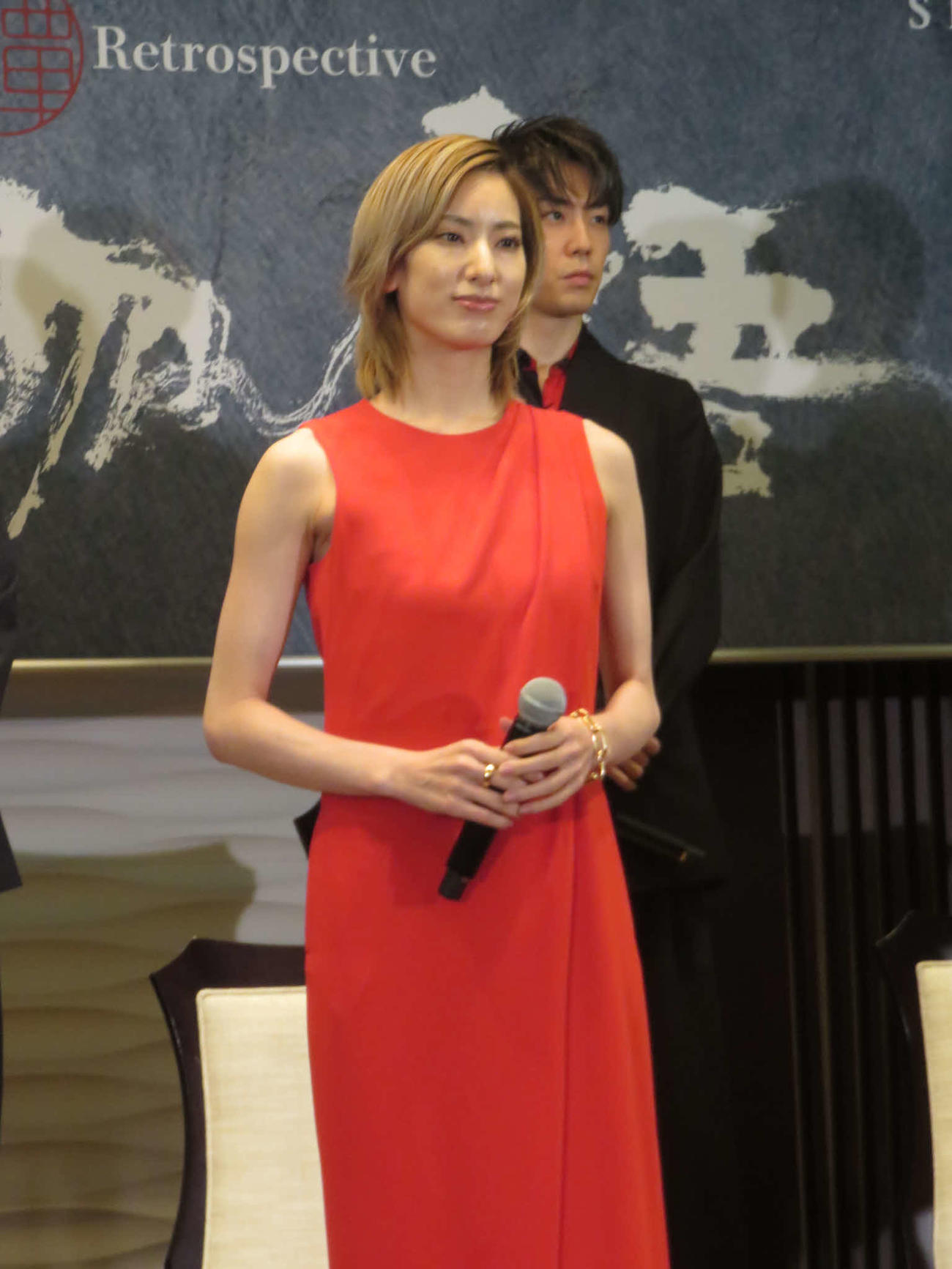 主演舞台「いのうえ歌舞伎【譚】Retrospective『紅鬼物語』」の製作発表に出席した柚香光
