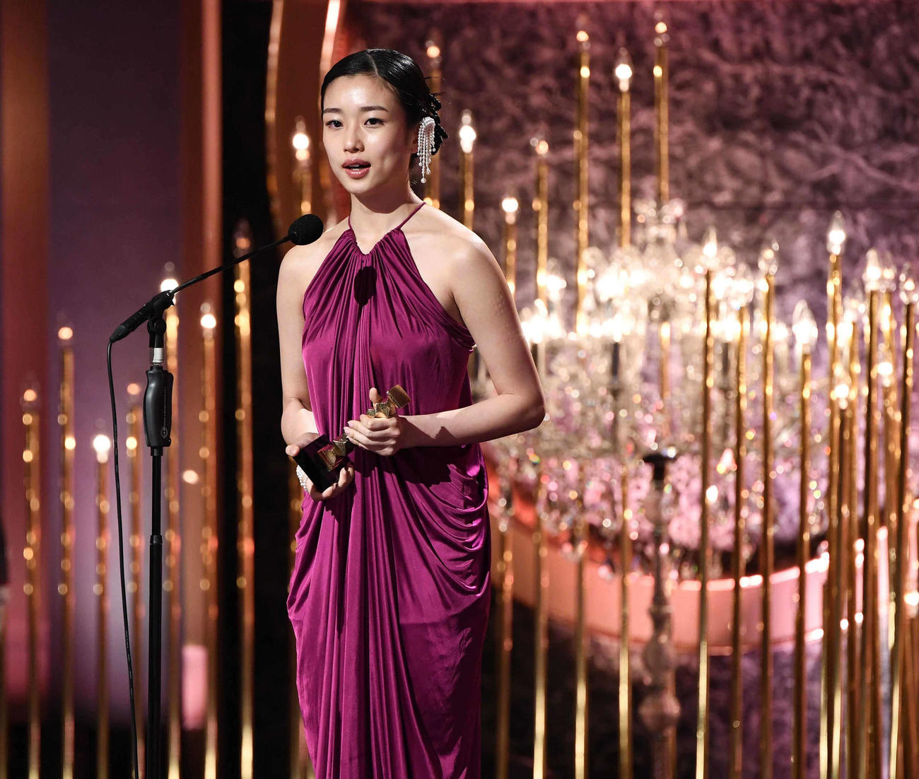 最優秀主演女優賞に輝いた河合優実（代表撮影）