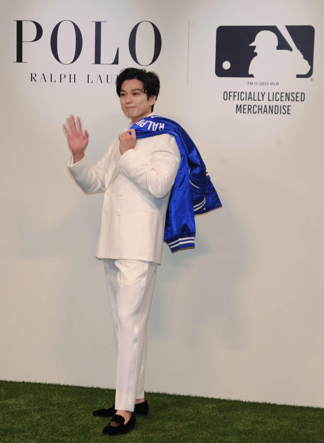「ポロ　ラルフ　ローレン×MLB　ローンチイベント」に出席した新田真剣佑（撮影・松尾幸之介）