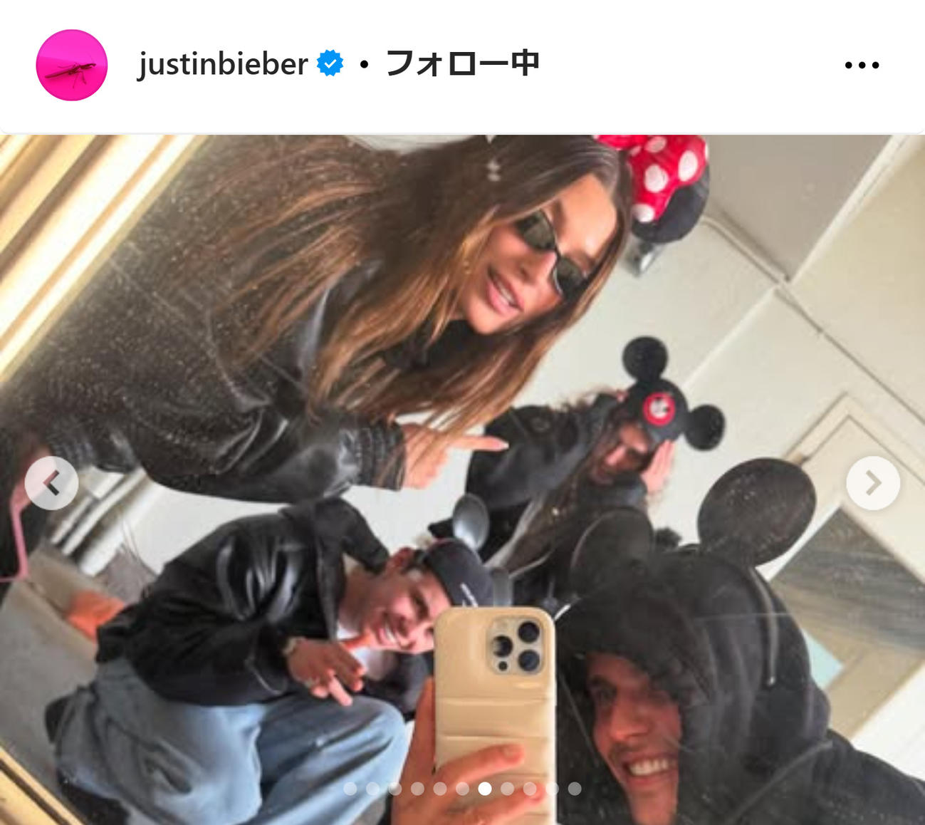 ジャスティン・ビーバーのインスタグラムから