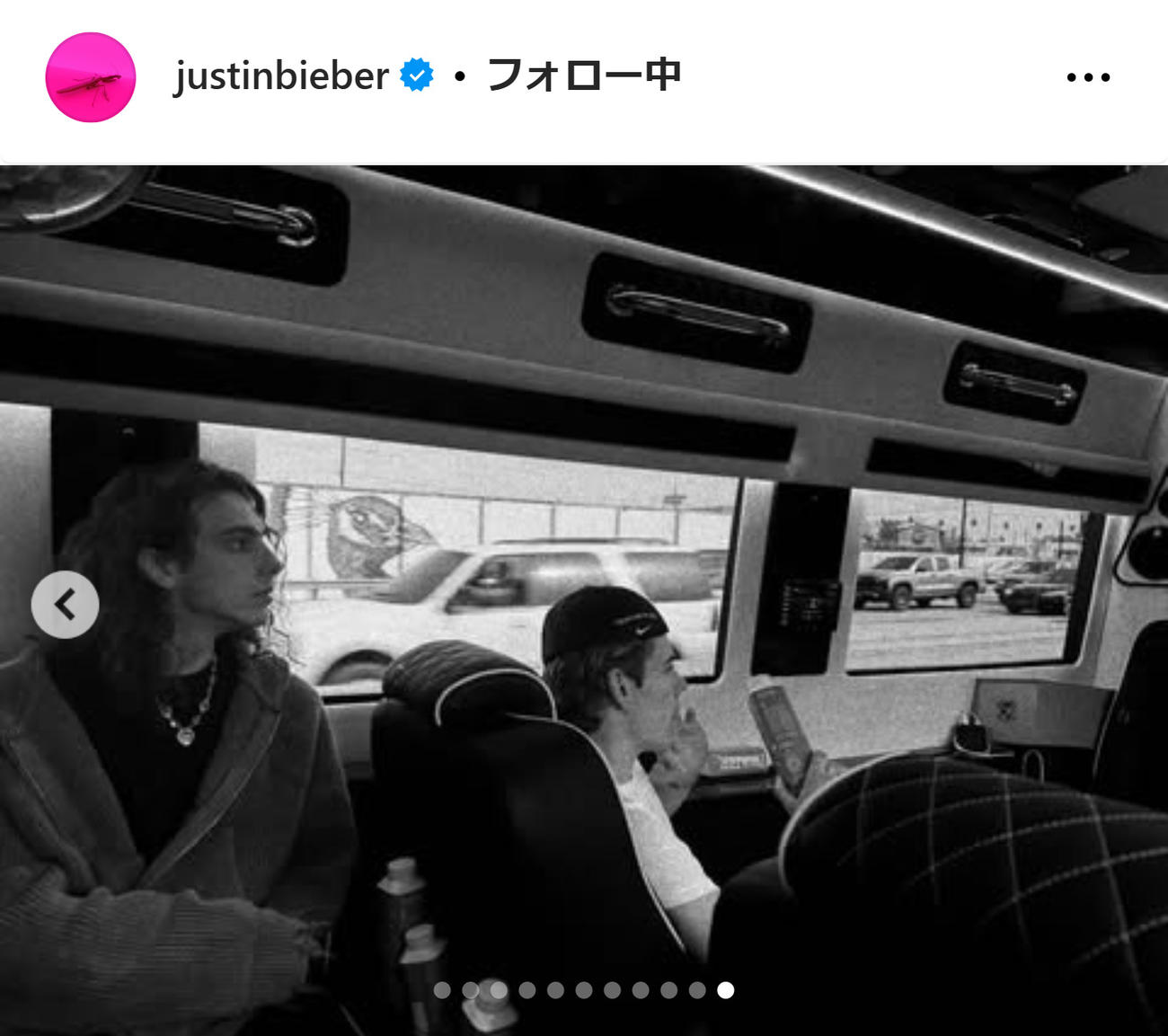 ジャスティン・ビーバーのインスタグラムから