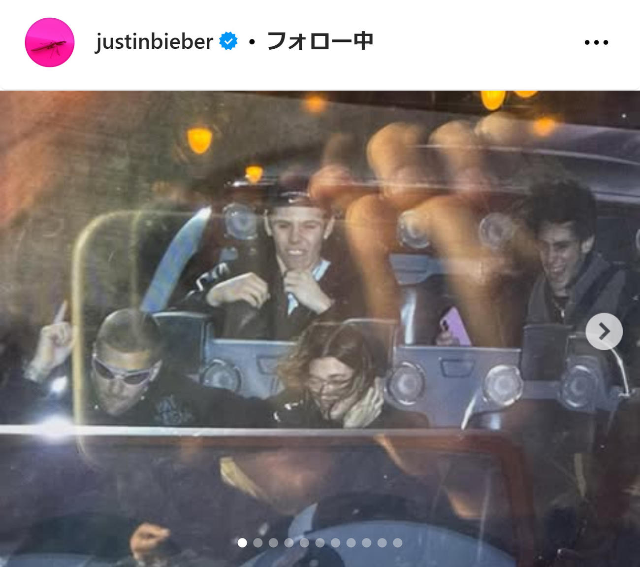 ジャスティン・ビーバーのインスタグラムから