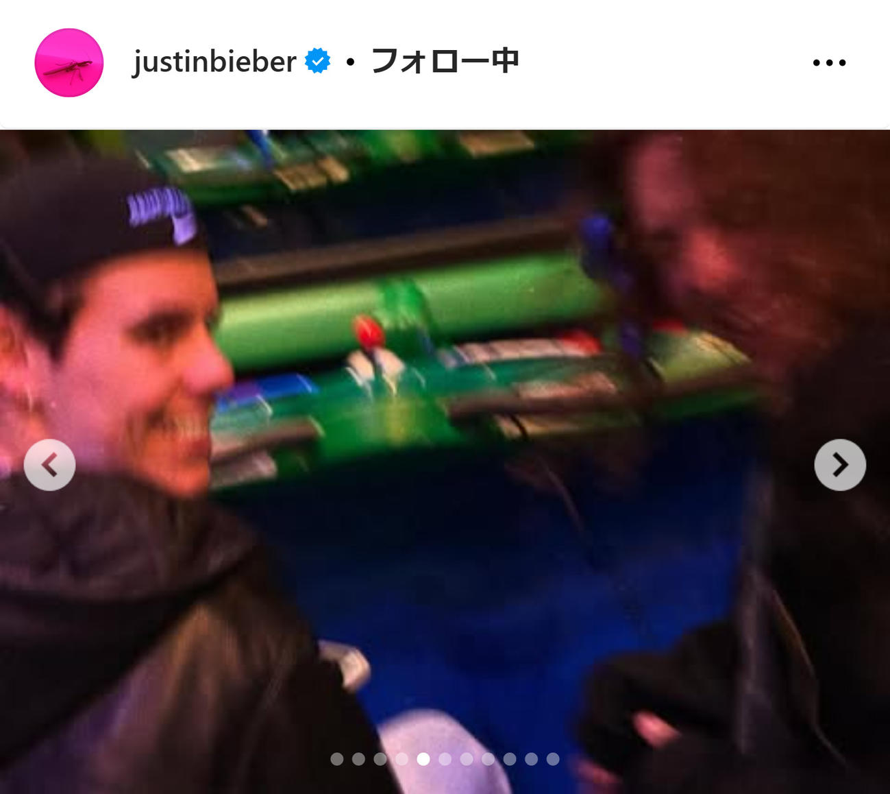 ジャスティン・ビーバーのインスタグラムから