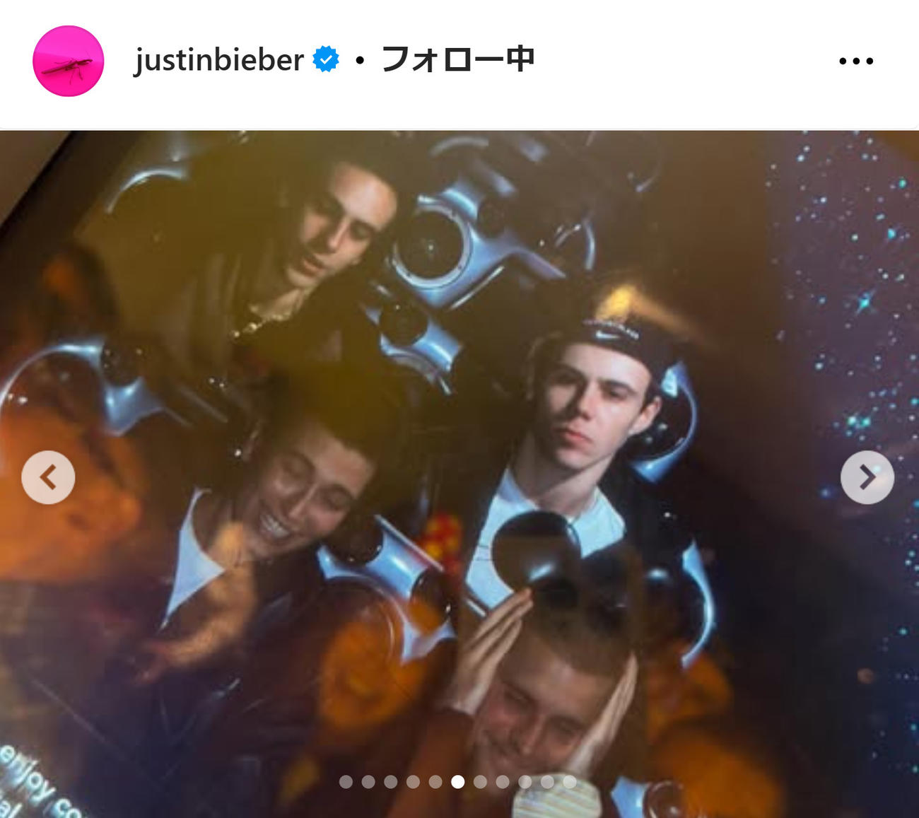 ジャスティン・ビーバーのインスタグラムから