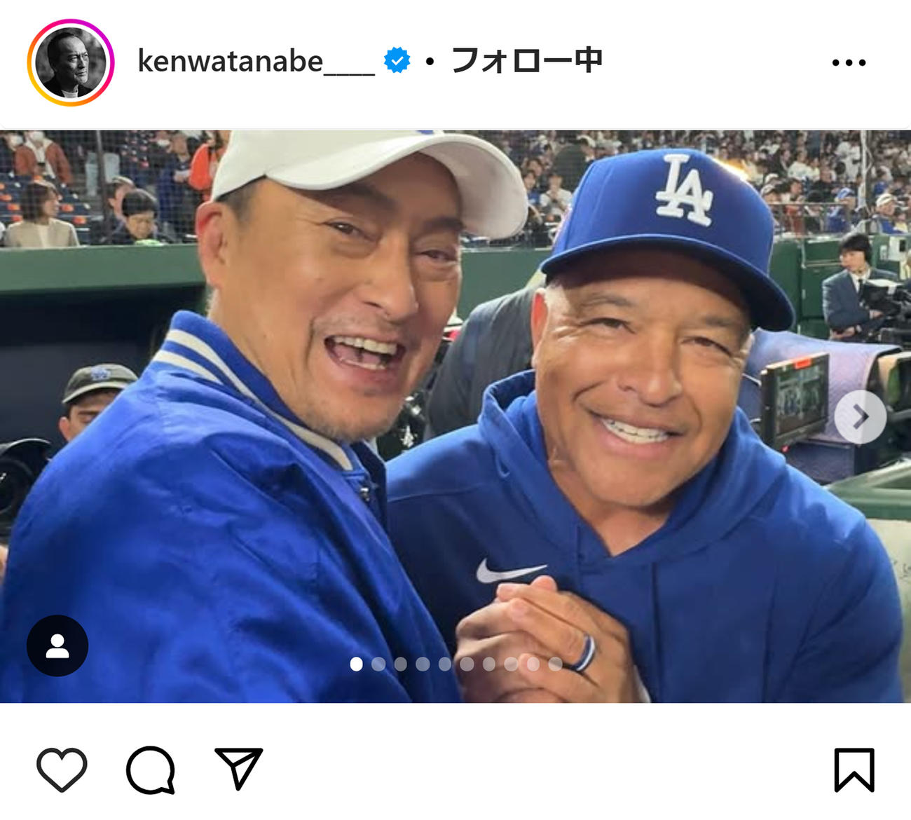 渡辺謙のインスタグラムから