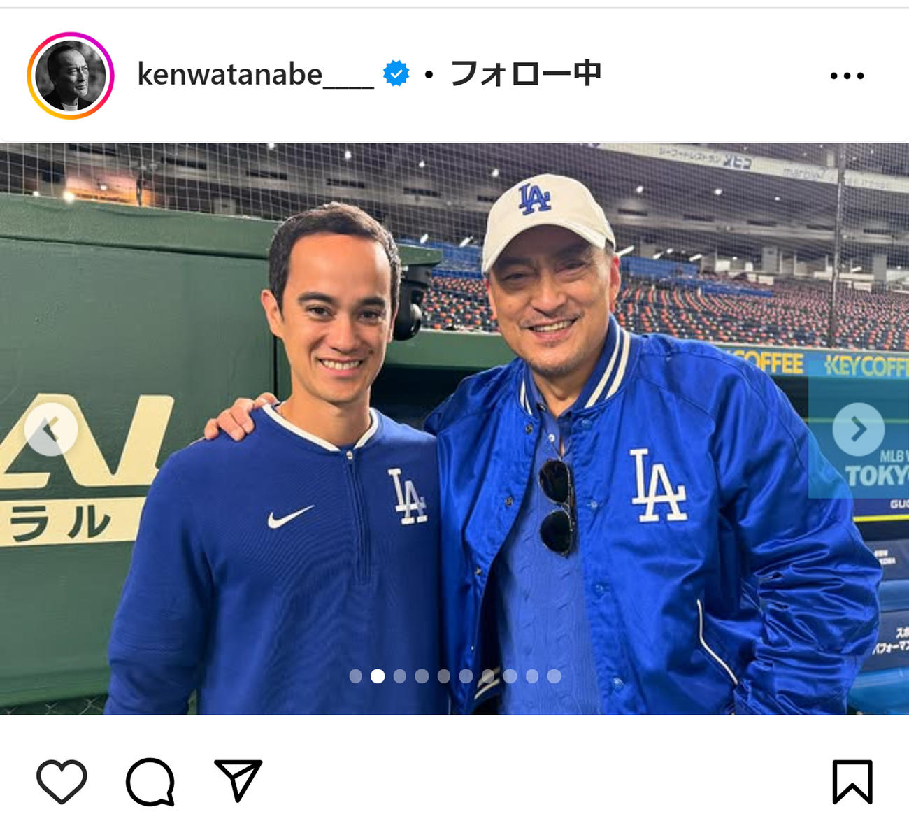 渡辺謙のインスタグラムから