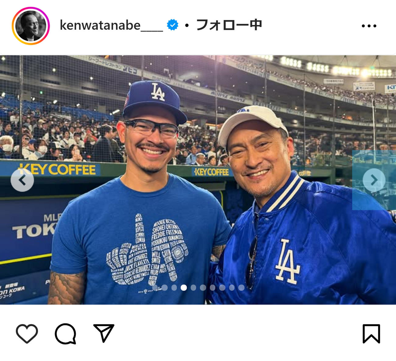 渡辺謙のインスタグラムから