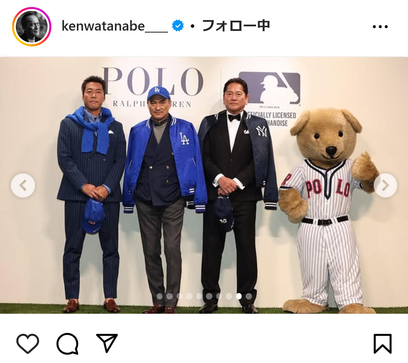 渡辺謙のインスタグラムから