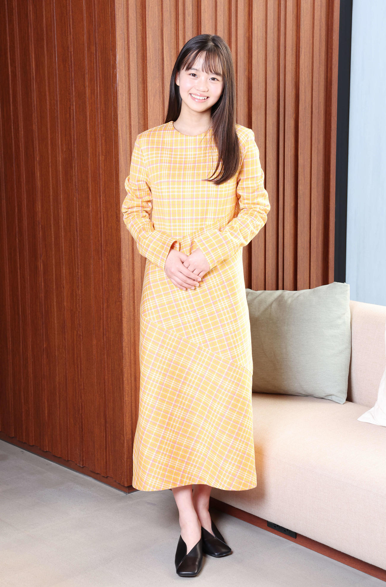 「おむすび」に出演する大島美優はフレッシュな笑顔を見せる（撮影・宮地輝）