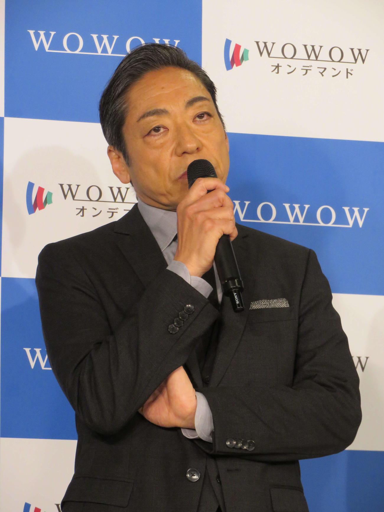 「連続ドラマW　災」完成報告会に出席した香川照之（撮影・村上幸将）