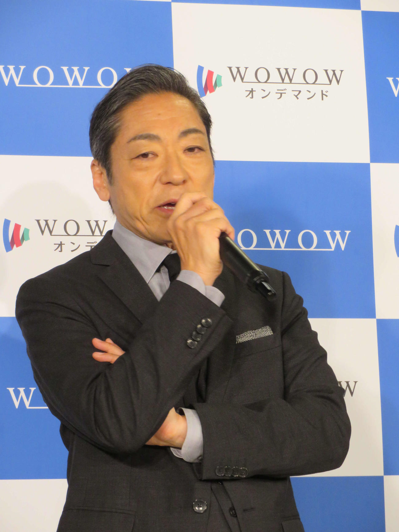 「連続ドラマW　災」完成報告会に出席した香川照之（撮影・村上幸将）