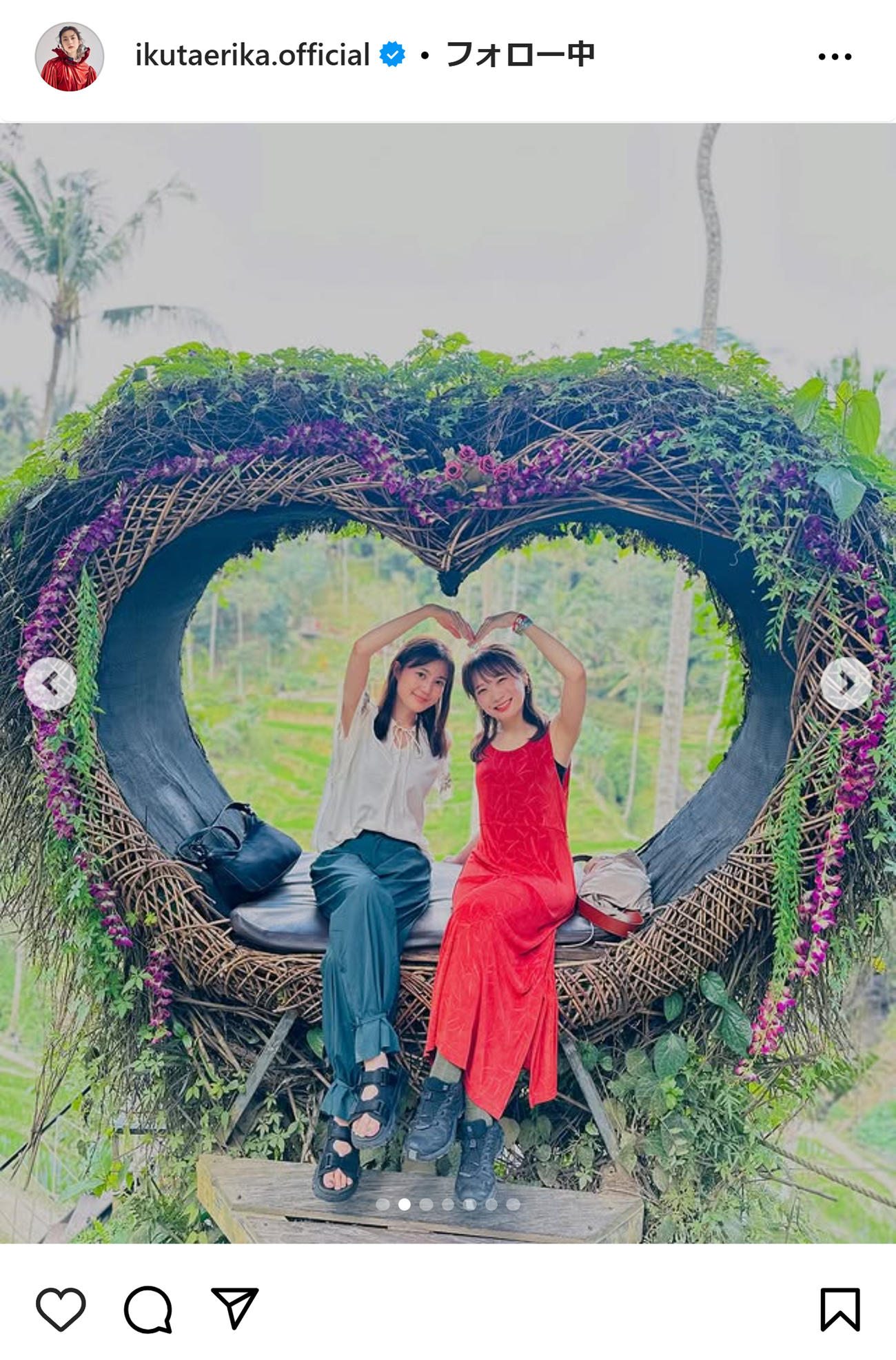 生田絵梨花のインスタグラムから