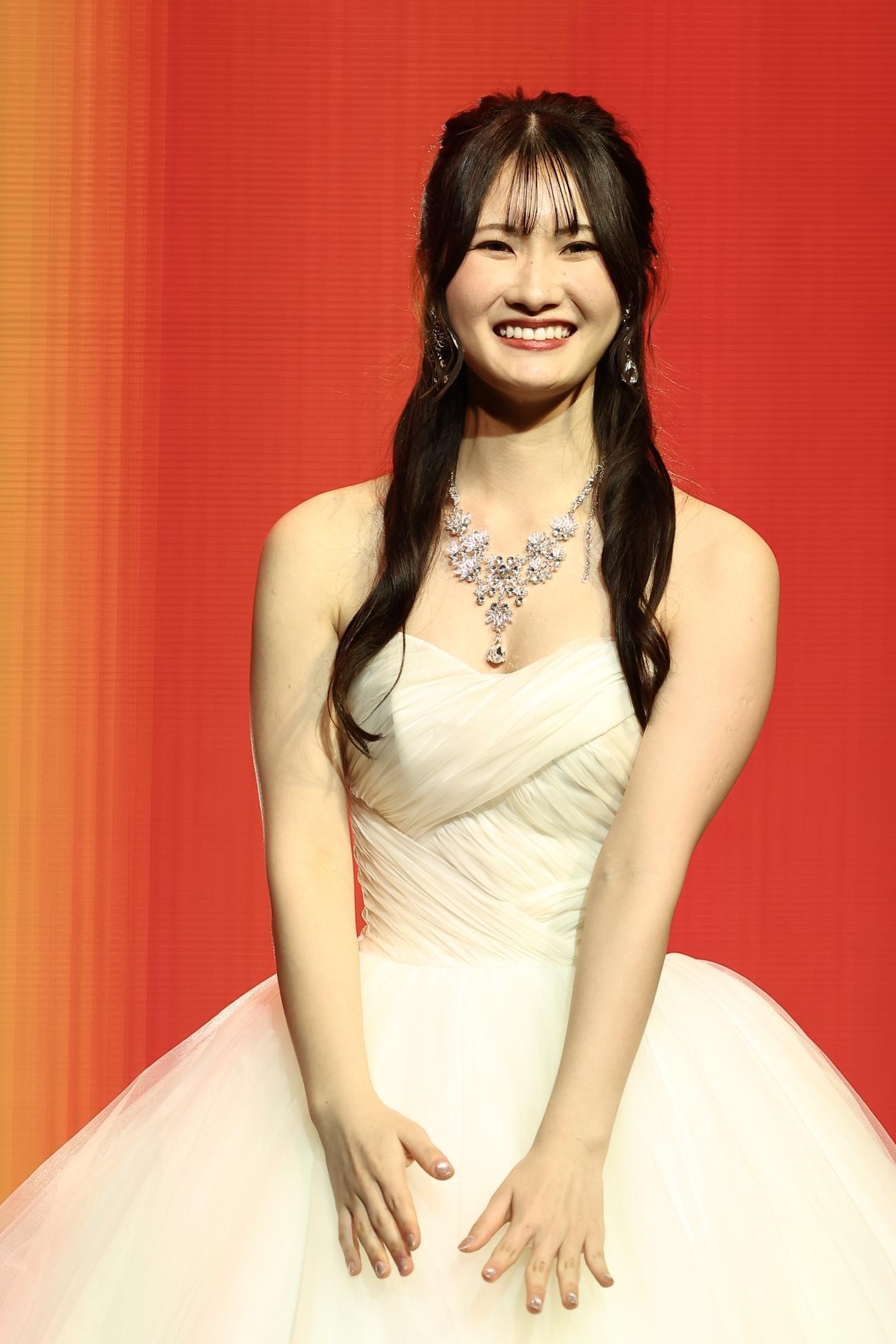 「MISS OF MISS CAMPUS QUEEN CONTEST 2025」に臨む下条美沙季さん（撮影・河田真司）