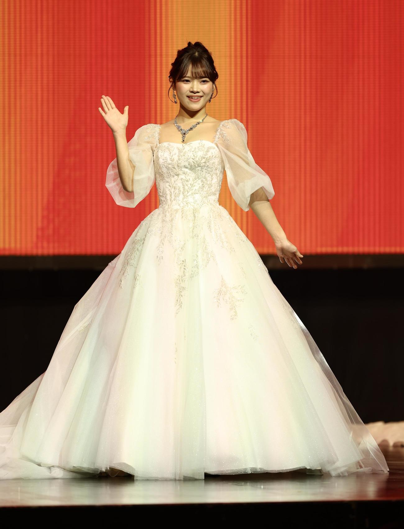 「MISS OF MISS CAMPUS QUEEN CONTEST 2025」に臨む山田普月さん（撮影・河田真司）
