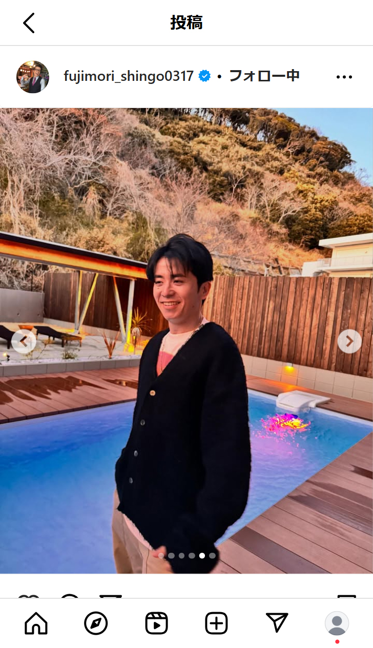 藤森慎吾のインスタグラムから