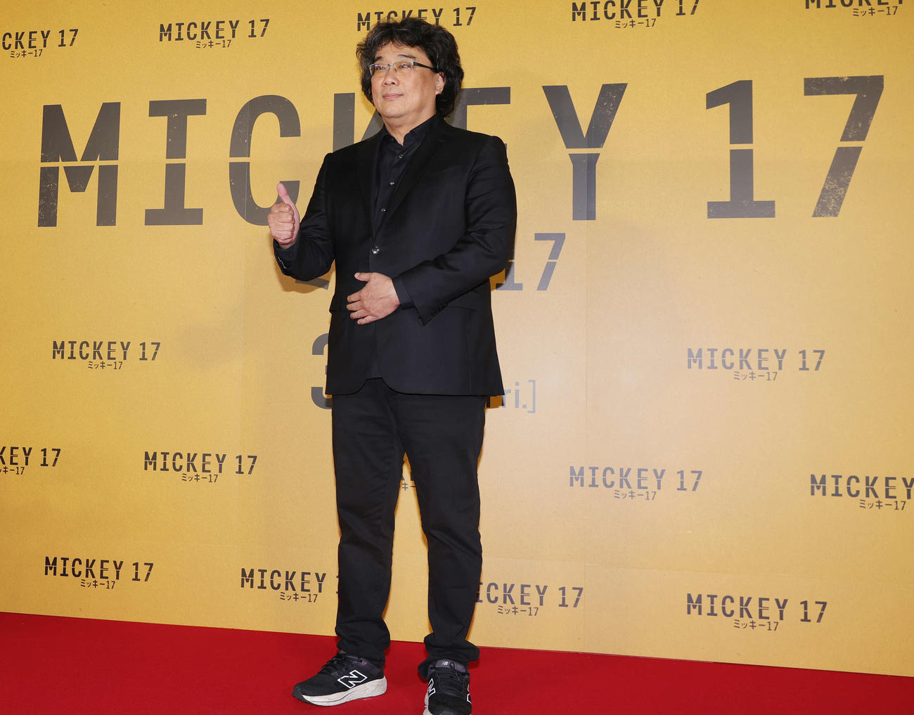 「ミッキー17」ジャパンプレミアに登場したポン・ジュノ監督（撮影・野上伸悟）