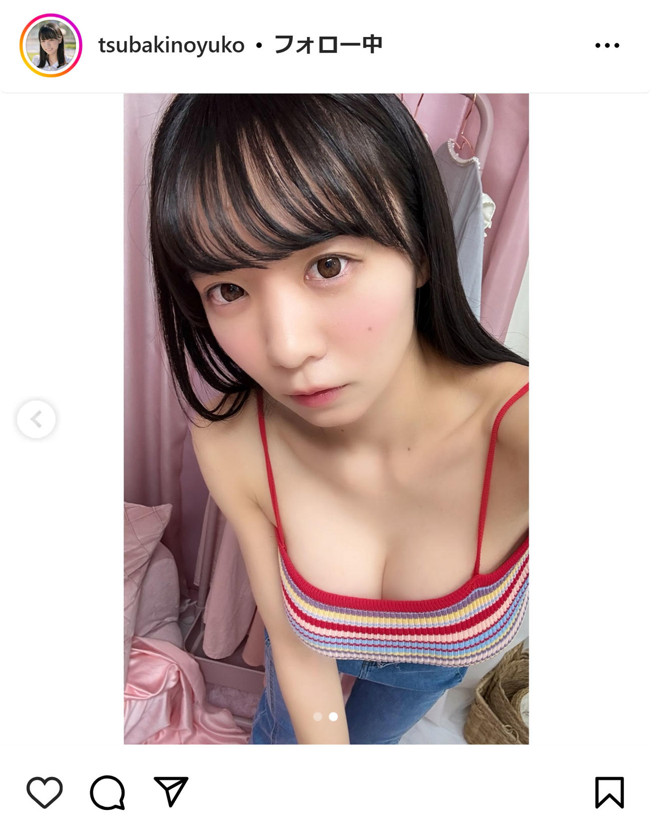 椿野ゆうこのインスタグラムから