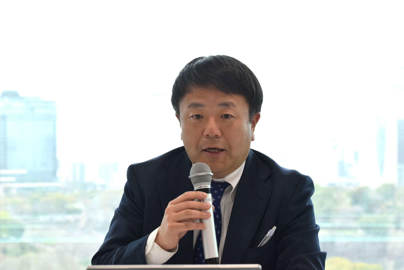 読売テレビの田中雅博コンテンツ戦略部長（撮影・阪口孝志）