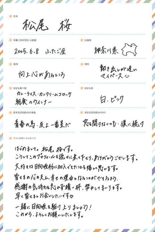 日向坂46五期生松尾桜、蔵盛妃那乃の撮り下ろし制服ショットと手書きの