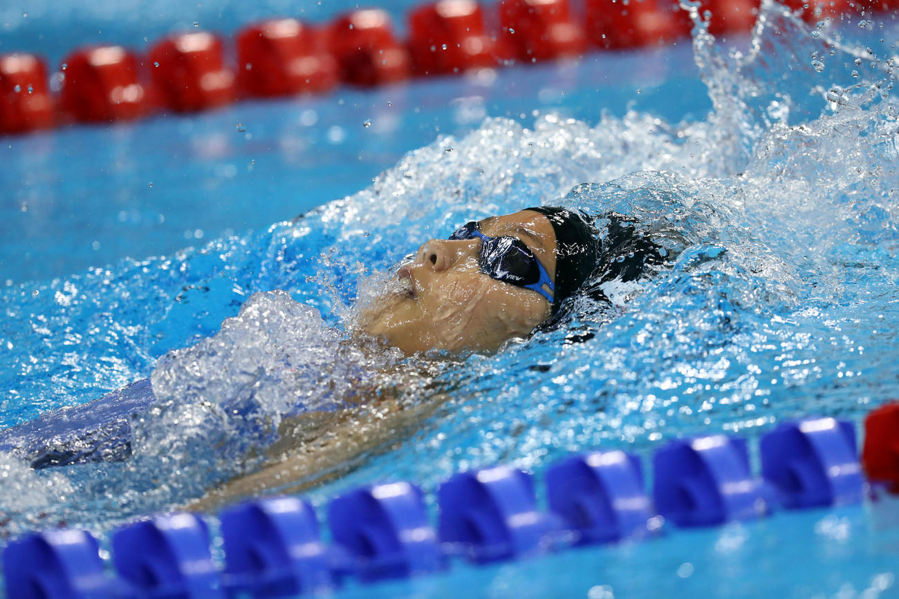 2016年8月、リオデジャネイロ五輪　競泳女子200メートル個人メドレー予選　力泳する今井月