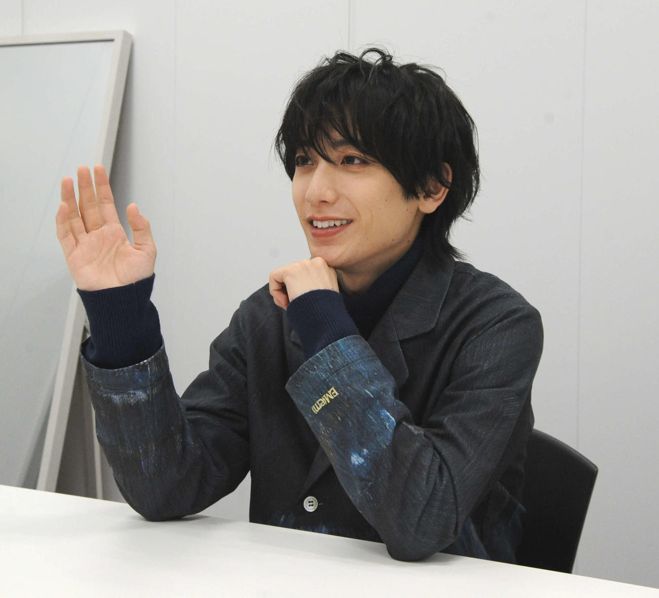 取材に応じた小西詠斗（撮影・松尾幸之介）