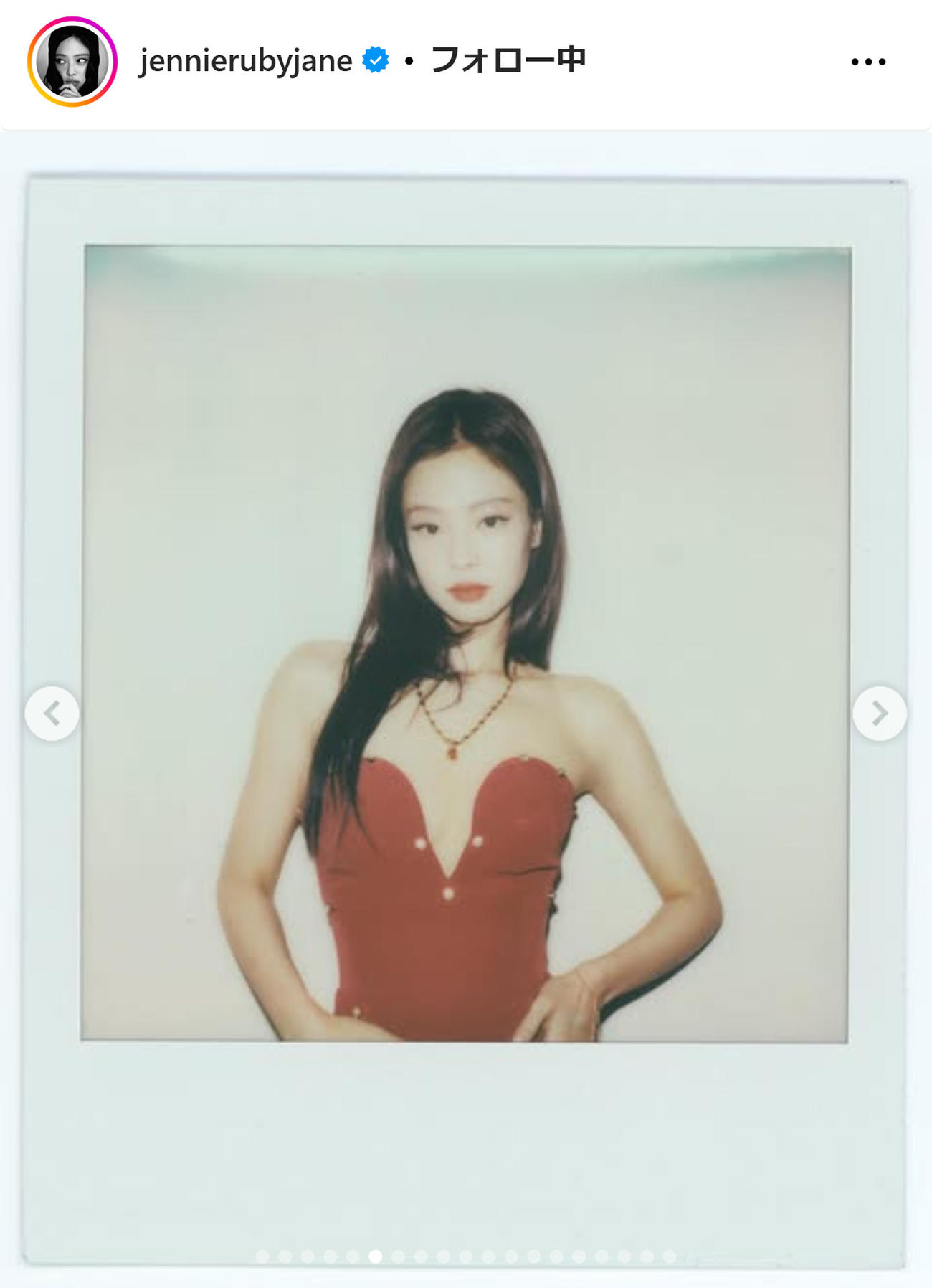 JENNIEのインスタグラムから