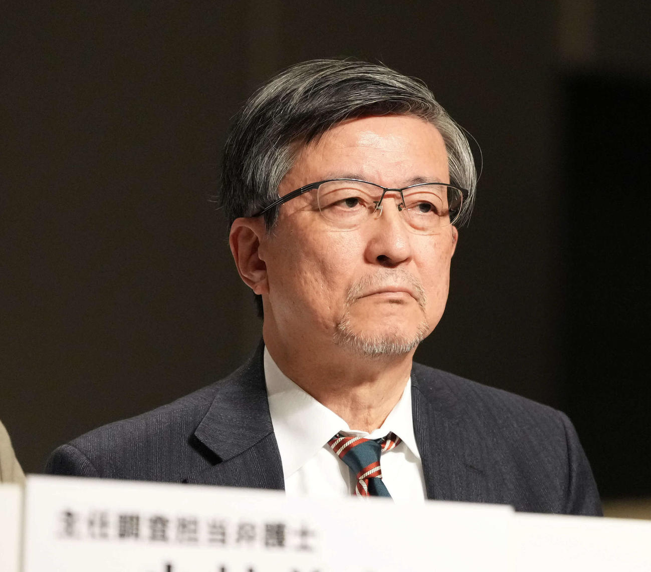 第三者委員会調査報告会見に臨む主任調査担当弁護士の池永氏（撮影・小沢裕）