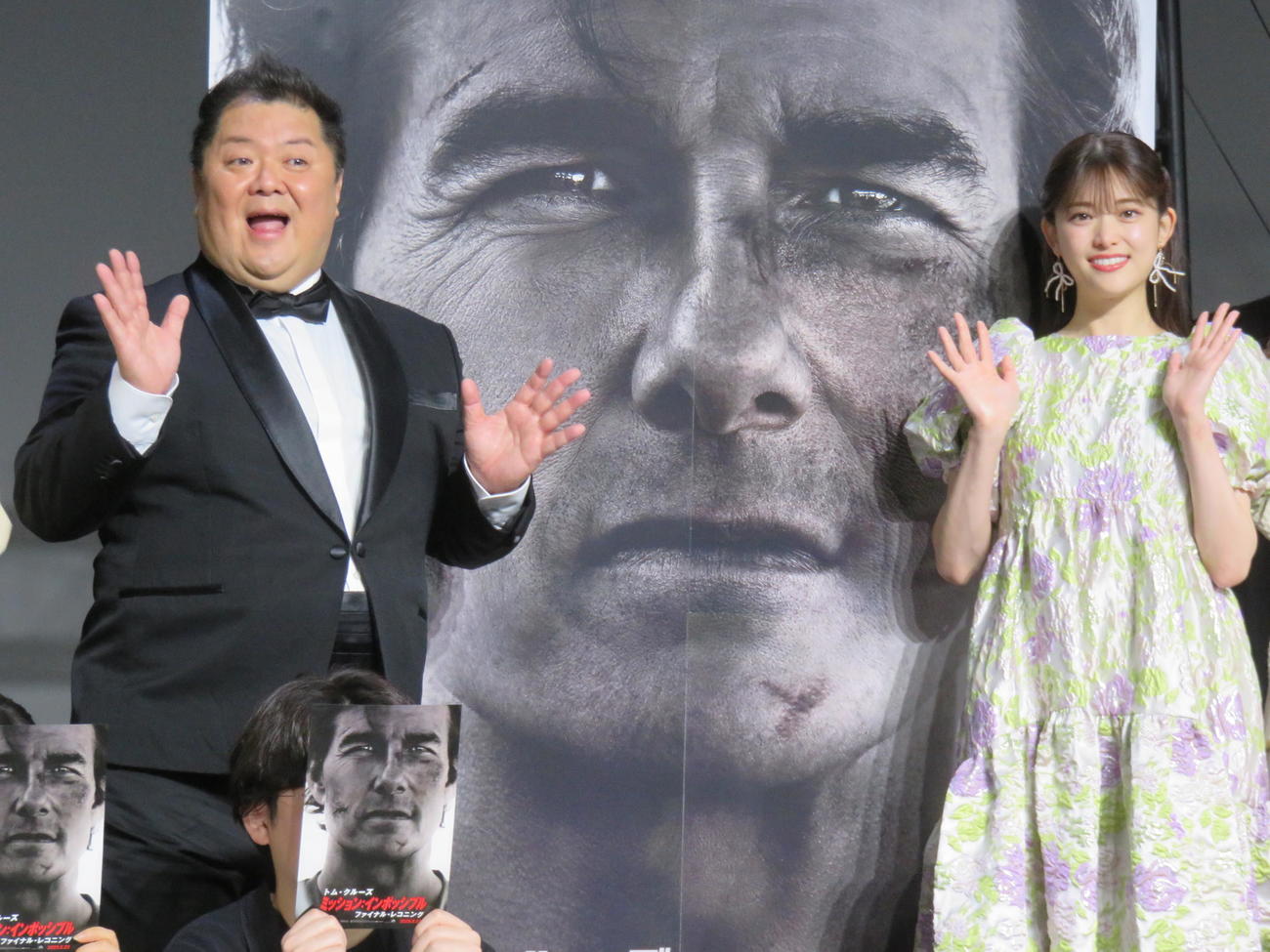 映画「ミッション：インポッシブル／ファイナル・レコニング」キックオフイベントに登壇したブラックマヨネーズ小杉竜一（左）と松村沙友理