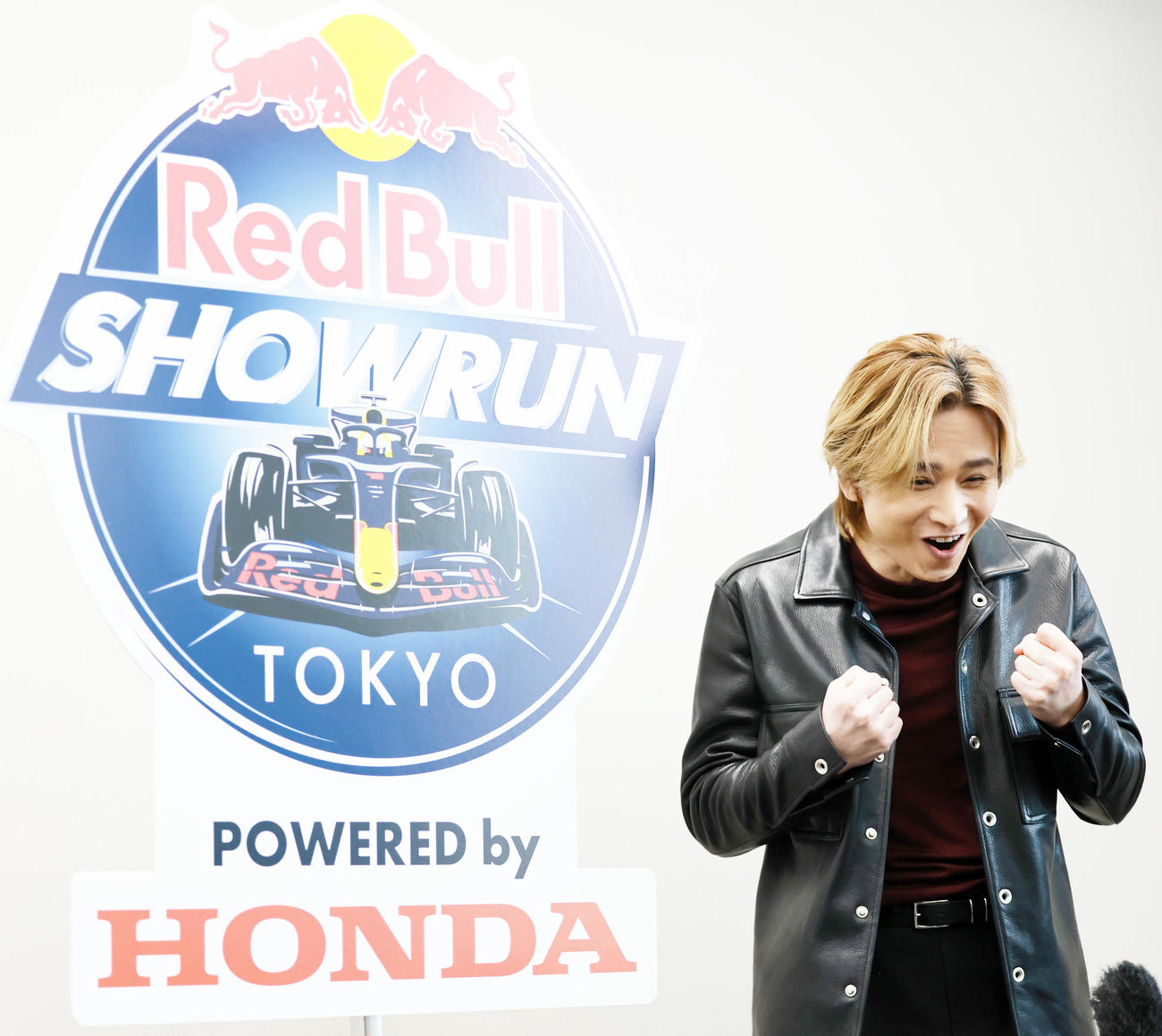 「F1 TOKYO FAN FESTIVAL 2025」のMCを務めた堂本光一は、会見での「日本人が優勝したらどうしますか？」の質問にガッツポーズで喜びをあらわにする（撮影・野上伸悟）